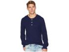 7 For All Mankind Long Sleeve Army Henley (midnight Navy) Men's Clothing