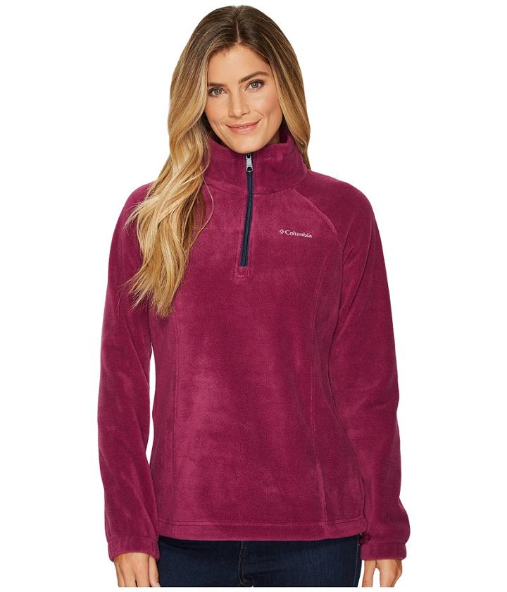 Columbia Benton Springstm 1/2 Zip (dark Raspberry/collegiate Navy) Women's Long Sleeve Pullover
