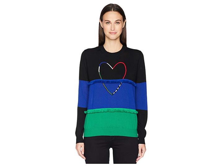 Paul Smith Heart Color Block Sweater (navy) Women's Sweater
