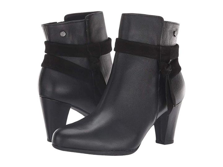 Hush Puppies Meaghan Bow Boot (black Leather) Women's Pull-on Boots