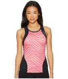 2xu Perform Tri Singlet (black/rose Pink Tide) Women's Clothing