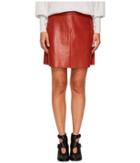 Sonia Rykiel Thin Lamb Leather Skirt (terracotta) Women's Skirt