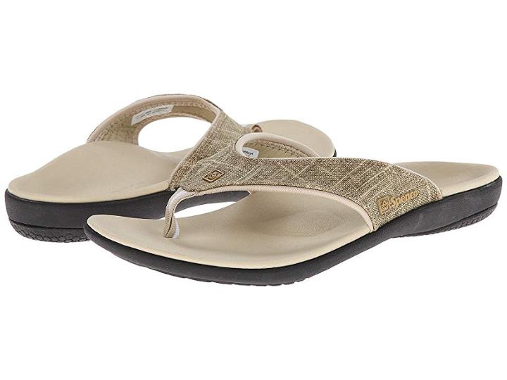 Spenco Yumi Gold Canvas (khaki Gold) Women's Toe Open Shoes
