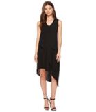 Adrianna Papell Asymmetrical Front Drape Dress (black 2) Women's Dress