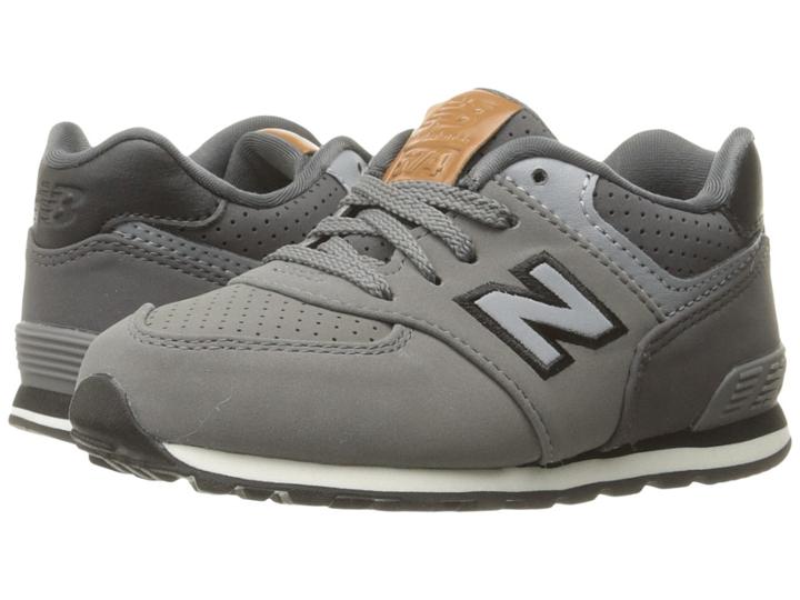 New Balance Kids Kl574v1 (big Kid) (grey/black) Boys Shoes