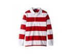 Polo Ralph Lauren Kids Striped Cotton Jersey Rugby (little Kids/big Kids) (faded Red Multi) Boy's Long Sleeve Pullover