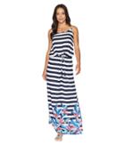 Tommy Bahama Palms Paradise Off The Shoulder Maxi Dress Cover-up (mare Navy) Women's Swimwear