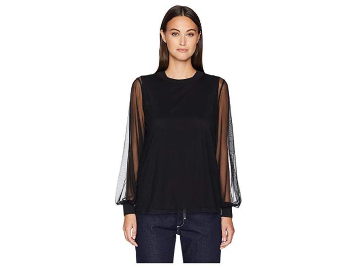 Sportmax Alex Jersey Long Sleeve Top (black) Women's Clothing