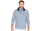 Nautica 1/2 Zip Mock Neck (deep Anchor Heather) Men's Clothing