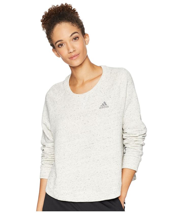 Adidas Sport-2-street Tunic (white Melange/grey 3) Women's Blouse