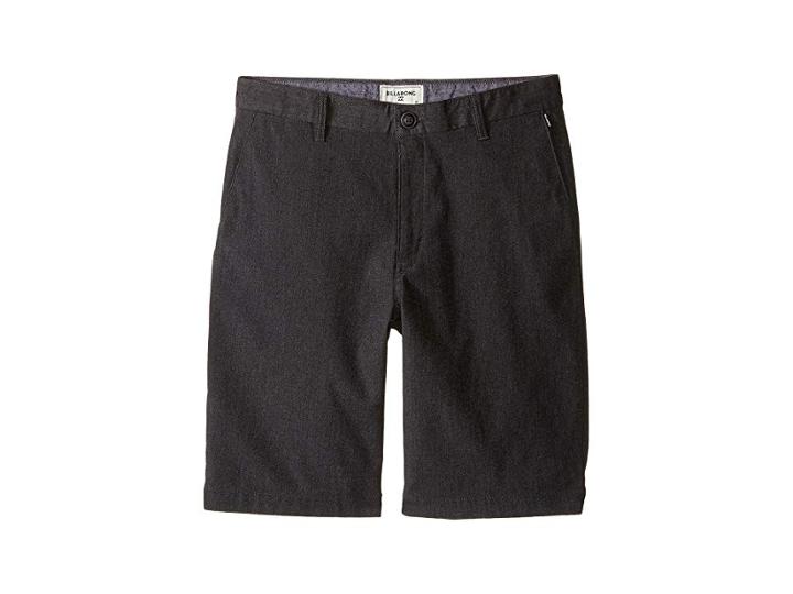 Billabong Kids Carter Stretch Walkshorts (big Kids) (black Heather) Boy's Shorts