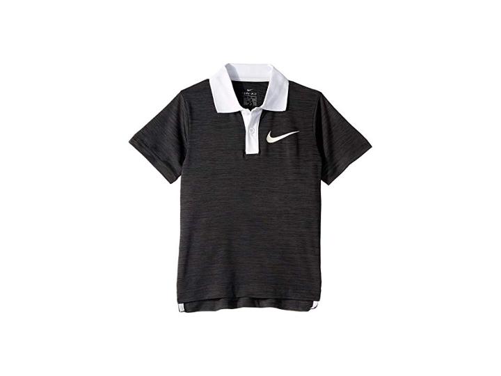 Nike Kids Dri-fit Cross-dye Polo (little Kids) (black Heather) Boy's Clothing