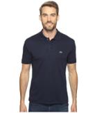 Lacoste Short Sleeve Jersey Interlock Regular (navy Blue) Men's Clothing