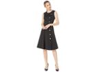 Calvin Klein A-line Dress With Button Detail (black) Women's Dress