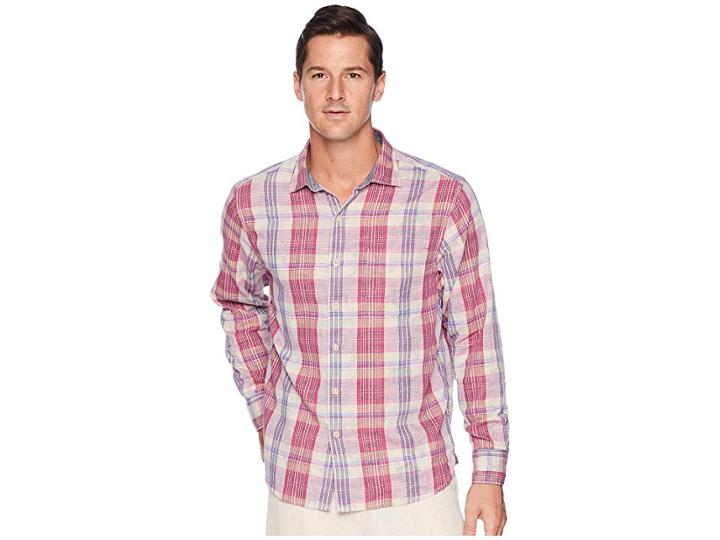 Tommy Bahama Palapa Plaid Shirt (phlox) Men's Long Sleeve Button Up
