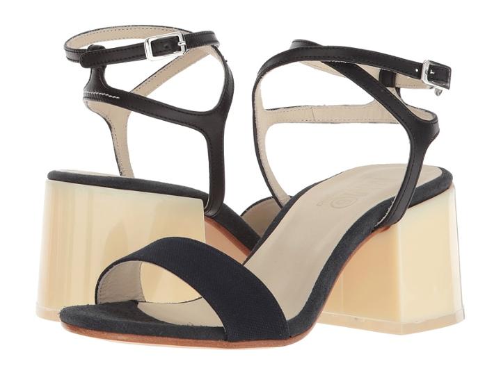 Mm6 Maison Margiela Mixed Material Sandal (navy/black/dark Grey) Women's Sandals