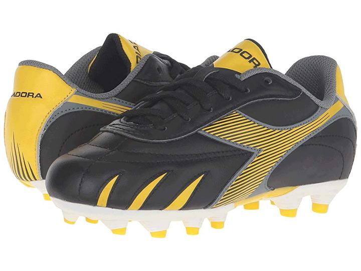 Diadora Kids Pilone L Md Pu Jr (little Kid/big Kid) (black/yellow/grey) Kids Shoes