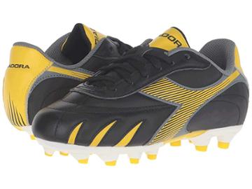 Diadora Kids Pilone L Md Pu Jr (little Kid/big Kid) (black/yellow/grey) Kids Shoes