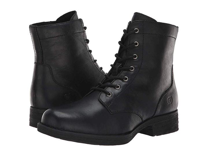 Born Evans (black Full Grain) Women's Lace-up Boots