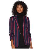 Romeo & Juliet Couture Multi Stripe Lace-up Blazer Jacket (multi) Women's Jacket