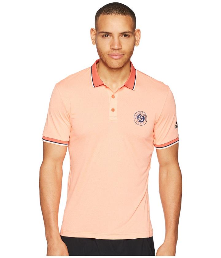 Adidas Roland Garros Polo (chalk Coral) Men's Short Sleeve Pullover