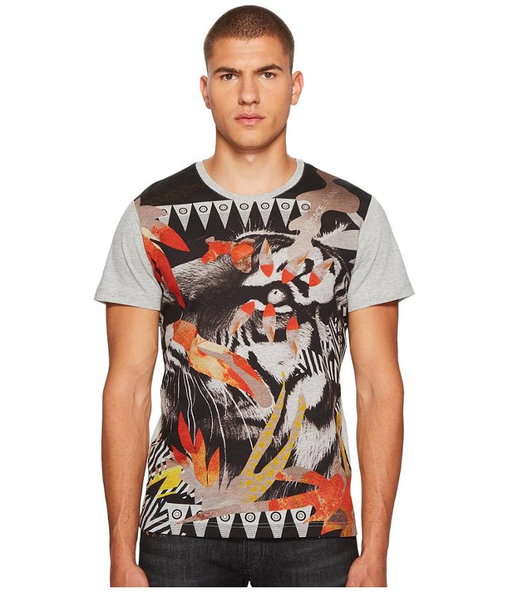 Versace Jeans Graphic Short Sleeve Tee (grey) Men's T Shirt
