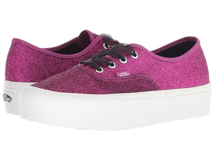 Vans Authentic Platform 2.0 ((glitter) Wild Aster/true White) Skate Shoes