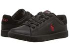 Polo Ralph Lauren Kids Quilton (little Kid) (black Leather/red Pony Player) Boy's Shoes