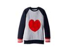 Toobydoo Furry Heart Baseball Sweatshirt (toddler/little Kids/big Kids) (navy) Girl's Sweatshirt