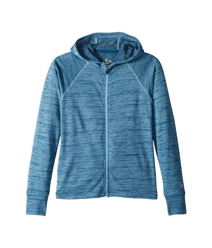 Kuhl Kids Vara Full Zip Hoodie (little Kids/big Kids) (tidal Wave) Girl's Sweatshirt