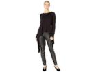Bcbgmaxazria Roxanna High-low Long Sleeve Top (black) Women's Long Sleeve Pullover