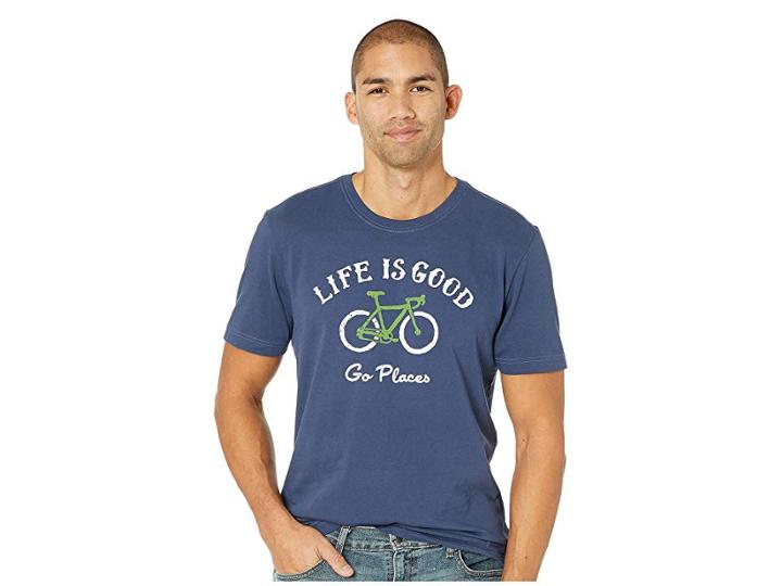 Life Is Good Go Places Bike Crusher T-shirt (darkest Blue) Men's T Shirt