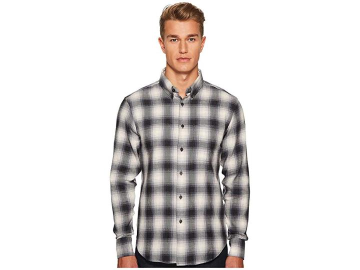 Naked & Famous Ombre Flannel Shirt (grey) Men's Clothing
