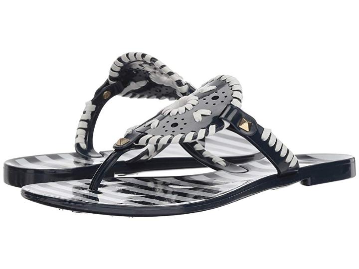 Jack Rogers Striped Georgica Jelly (midnight/white) Women's Sandals