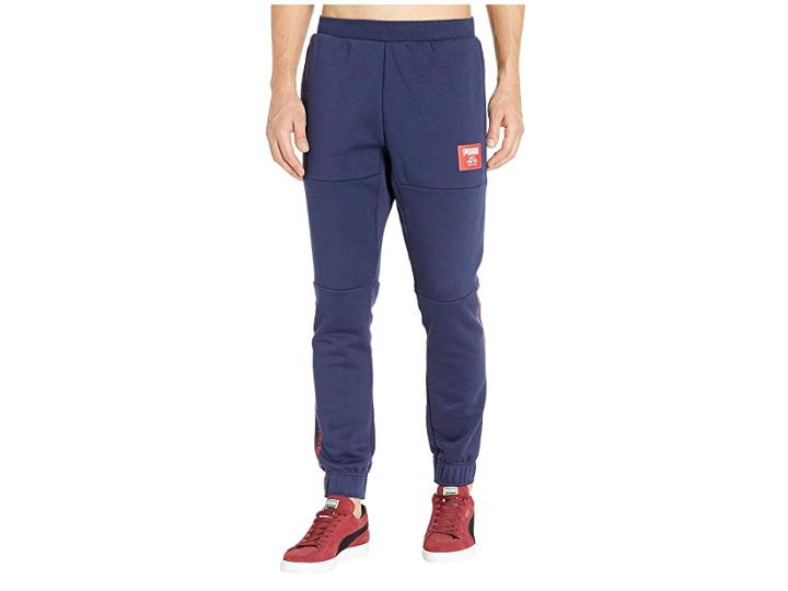 Puma Rebel Block Pants Fleece Cl (peacoat) Men's Casual Pants