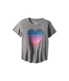 Chaser Kids Extra Soft Stripe Heart Tee (little Kids/big Kids) (streaky Grey) Girl's T Shirt