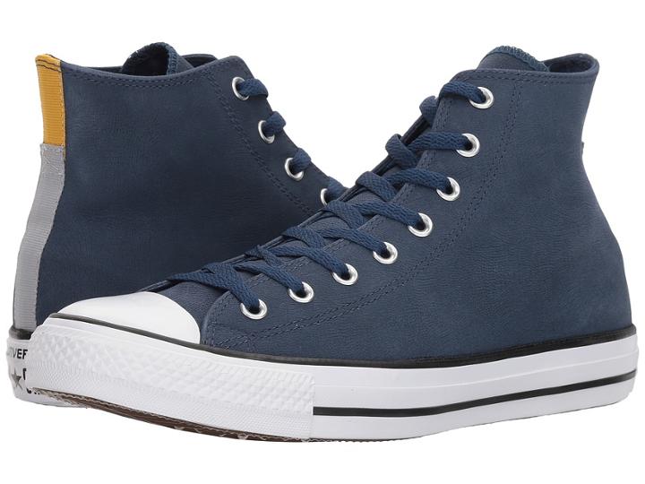Converse Chuck Taylor(r) All Star(r) Fashion Leather Hi (navy/black/white) Shoes