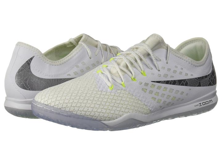 Nike Zoom Phantomx 3 Pro Ic (white/metallic Cool Grey/volt/metallic Cool Grey) Men's Soccer Shoes