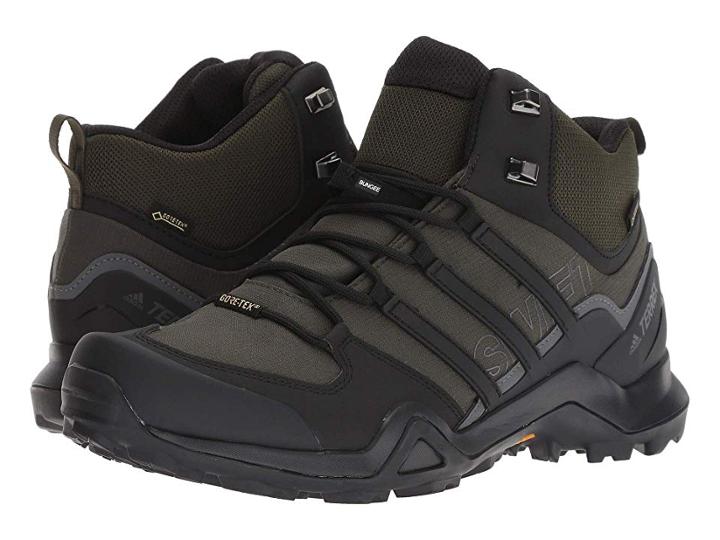 Adidas Outdoor Terrex Swift R2 Mid Gtx(r) (night Carbon/black/base Green) Men's Climbing Shoes
