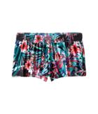 Seafolly Kids Tropical Vacation Boardie (little Kids/big Kids) (black Floral) Girl's Swimwear