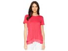 Michael Michael Kors Solid Woven Double Hem Top (deep Pink) Women's Clothing