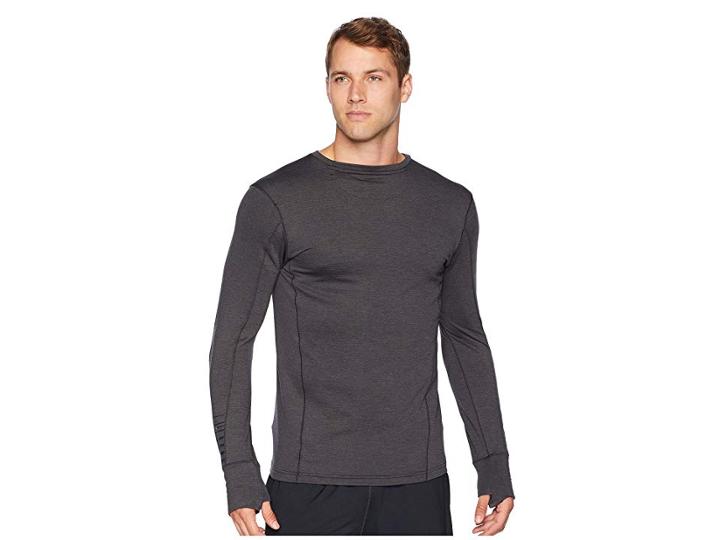 Brooks Notch Thermal Long Sleeve Shirt (heather Black/asphalt) Men's Long Sleeve Pullover