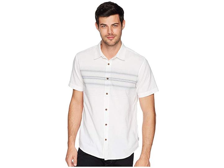 O'neill Lariat Short Sleeve Woven Top (white) Men's Clothing