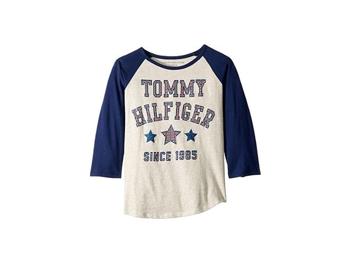 Tommy Hilfiger Kids 1985 Tee (big Kids) (putty Beige Heather) Girl's T Shirt