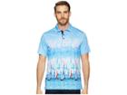 Bugatchi Oceanic Digital Print Polo (ocean) Men's Clothing