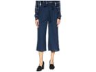 J.o.a. Paperbag Wide Leg Pants With Waist Tie (navy) Women's Casual Pants