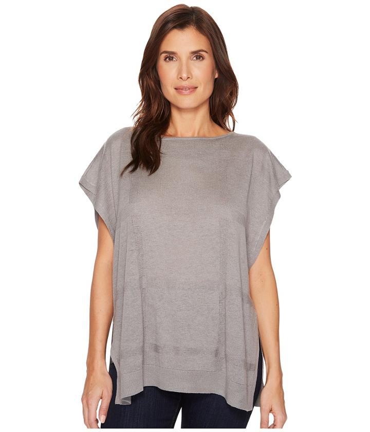Pendleton Airy Windowpane Pullover (soft Grey) Women's Clothing