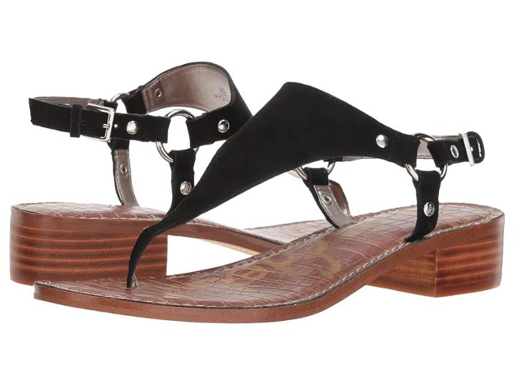 Sam Edelman Jude (black Kid Suede Leather) Women's Sandals