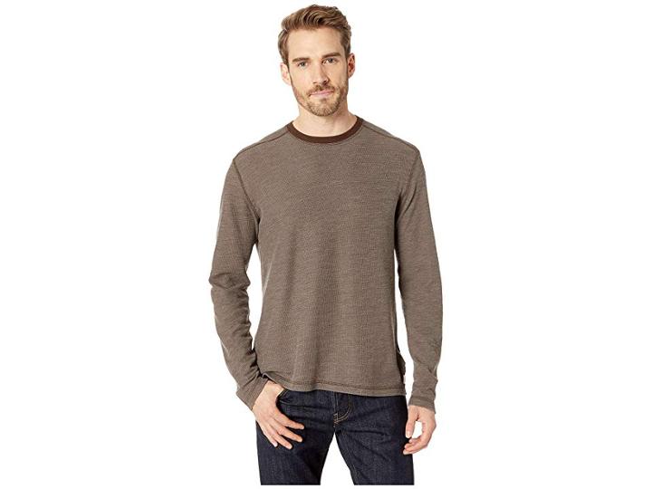 Agave Denim Osler Long Sleeve Crew Neck (black Coffee) Men's Clothing