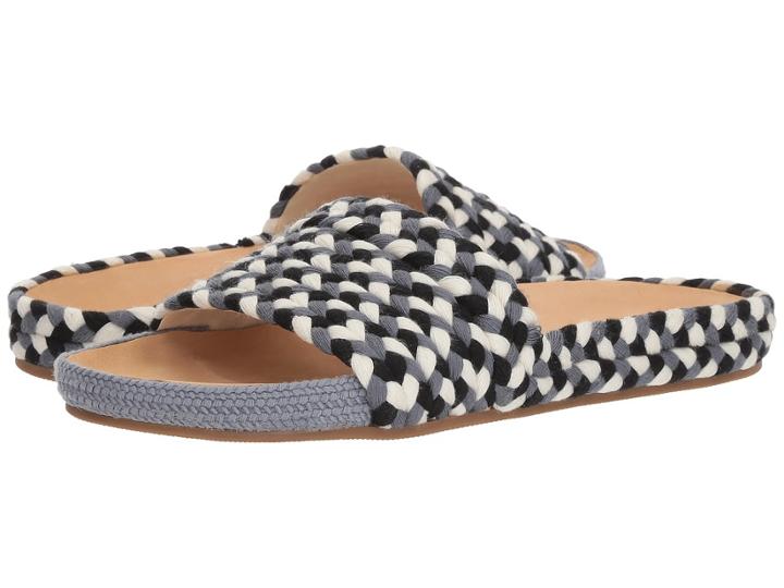 Soludos Braided Pool Slide (blue Multi) Women's Slide Shoes